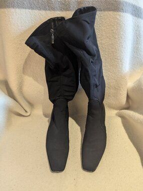 Black Knee High Elastic Shaft Boots